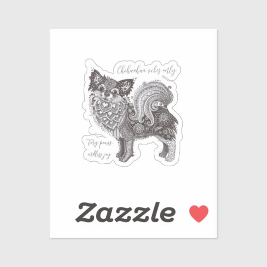 Chihuahua Vibes Vinyl Sticker (Vel)