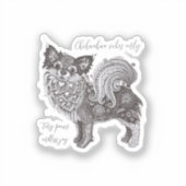 Chihuahua Vibes Vinyl Sticker (Voorkant)