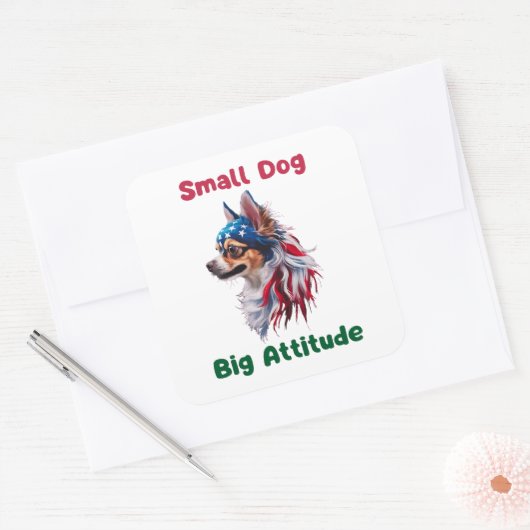 Chihuahua Vierkante Sticker (Envelop)
