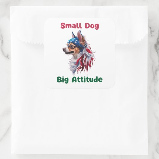 Chihuahua Vierkante Sticker (Tas)