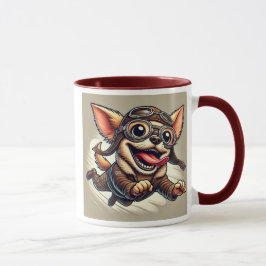 Chihuahua vliegend in de lucht. mok