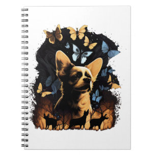 Chihuahua vlinder schattige hond Natuur vrouwen Notitieboek
