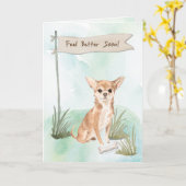 Chihuahua voelt zich beter na chirurgie naar Dog Kaart (Gele Bloem)