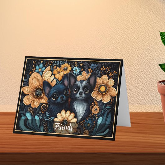 Chihuahua Vrienden Art Nouveau Chic Note Kaarten