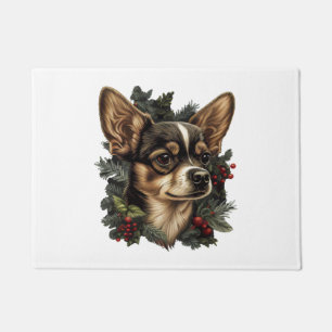 Chihuahua Vrolijk Kerstmis Kerstboom Leuke Hond Deurmat