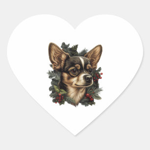 Chihuahua Vrolijk Kerstmis Kerstboom Leuke Hond Hart Sticker