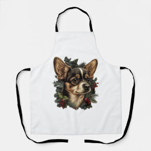 Chihuahua Vrolijk Kerstmis Kerstboom Leuke Hond Schort