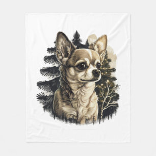 Chihuahua Vrolijk Kerstmis X-Mas Boom Leuk Fleece Deken