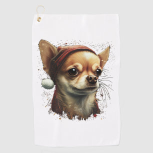 Chihuahua Vrolijk Kerstmis X-Mas Boom Leuk Golfhanddoek