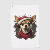 Chihuahua Vrolijk Kerstmis X-Mas Boom Leuk Golfhanddoek (Voorkant)