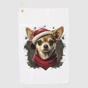Chihuahua Vrolijk Kerstmis X-Mas Boom Leuk Golfhanddoek