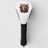 Chihuahua Vrolijk Kerstmis X-Mas Boom Leuk Golfheadcover (Voorkant)
