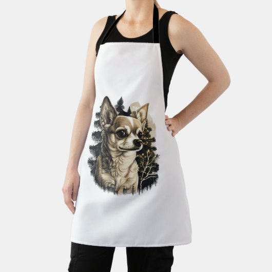 Chihuahua Vrolijk Kerstmis X-Mas Boom Leuk Schort (Insitu)