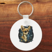 Chihuahua Vrolijk Kerstmis X-Mas Boom Leuk Sleutelhanger (Voorkant)