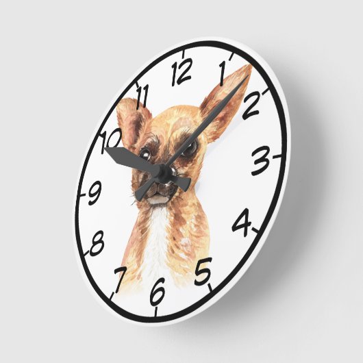 Chihuahua Wall Clock Ronde Klok (Hoek)