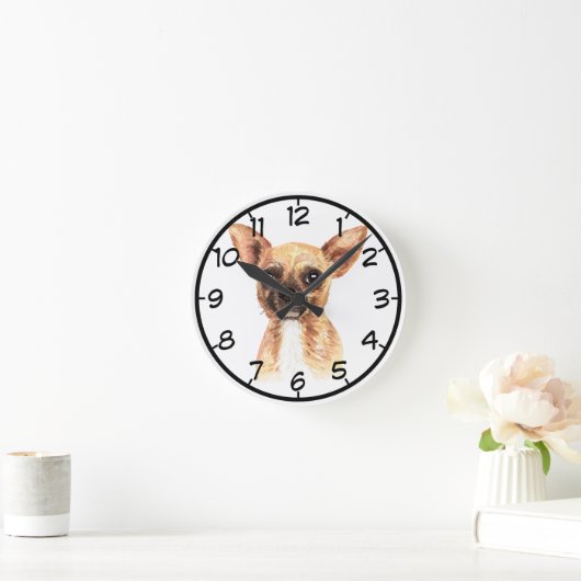 Chihuahua Wall Clock Ronde Klok (Huis)