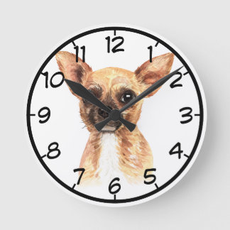 Chihuahua Wall Clock Ronde Klok