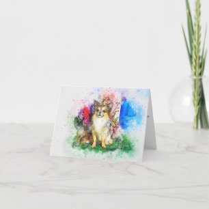 Chihuahua Water Color Schilder Blank Kaart