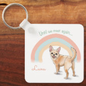 Chihuahua - Watercolor Aangepaste Naam & Foto Sleutelhanger (Voorkant)