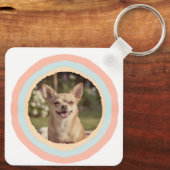Chihuahua - Watercolor Aangepaste Naam & Foto Sleutelhanger (Achterkant)