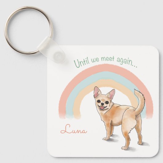 Chihuahua - Watercolor Custom Name & Photo Sleutelhanger (Voorkant)