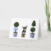 Chihuahua Waterverf Chinoiserie Puppy Dog Kaart (Voorkant)