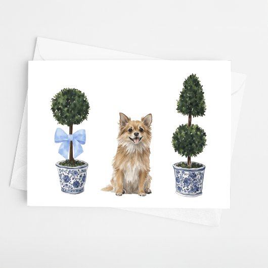 Chihuahua Waterverf Chinoiserie Puppy Dog Kaart