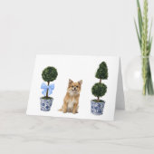 Chihuahua Waterverf Chinoiserie Puppy Dog Kaart (Voorkant)