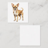 Chihuahua waterverf clipart Chihuahua dog Vierkante Visitekaartje (Voorkant / Achterkant)