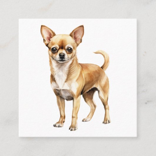 Chihuahua waterverf clipart Chihuahua dog Vierkante Visitekaartje (Voorkant)