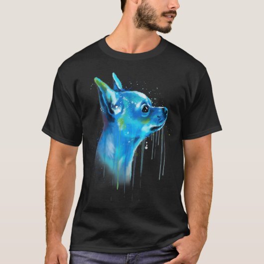 Chihuahua Waterverf schilderij T-shirt (Voorkant)