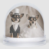 Chihuahua Wedding Snow Wereldbol Gift Sneeuwbol (Voorkant)