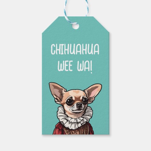 Chihuahua wee wa cadeaulabel (Voorkant)