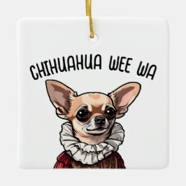 Chihuahua wee wa keramisch ornament