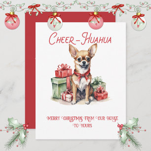 Chihuahua Whimsical Kerstmis   Feestdagenkaart