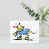 Chihuahua Winter Snowflake Briefkaart (Staand voorkant)