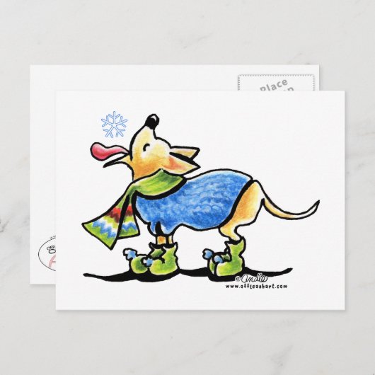 Chihuahua Winter Snowflake Briefkaart (Voorkant / Achterkant)
