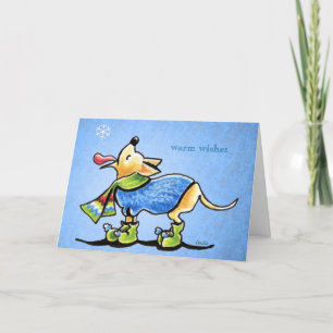 Chihuahua Winter Snowflakes kerst Aangepast Feestdagen Kaart