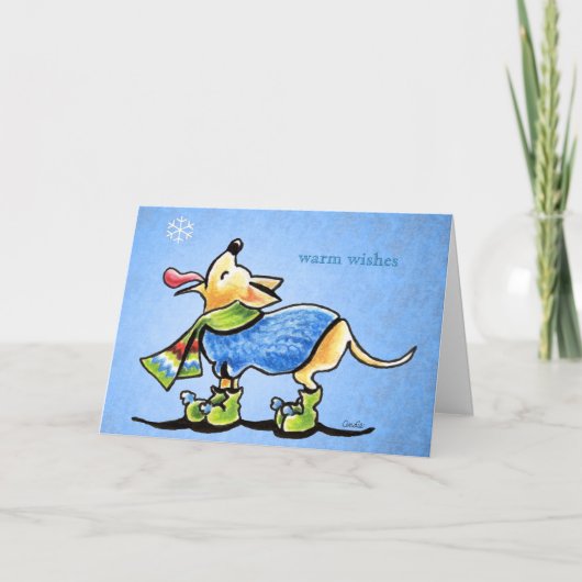 Chihuahua Winter Snowflakes kerst Aangepast Feestdagen Kaart (Voorkant)