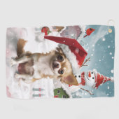 Chihuahua Winter Wonderland Christmas Joy Golfhanddoek (Horizontaal)