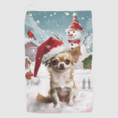 Chihuahua Winter Wonderland Christmas Joy Golfhanddoek (Voorkant)