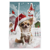 Chihuahua Winter Wonderland Christmas Joy Medium Cadeauzakje (Achterkant)