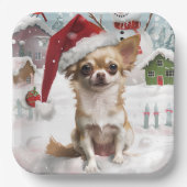 Chihuahua Winter Wonderland Christmas Joy Papieren Bordje (Voorkant)