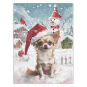 Chihuahua Winter Wonderland Christmas Joy Tafelkleed (Voorkant)