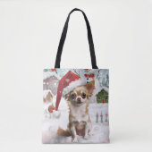 Chihuahua Winter Wonderland Christmas Joy Tote Bag (Voorkant)