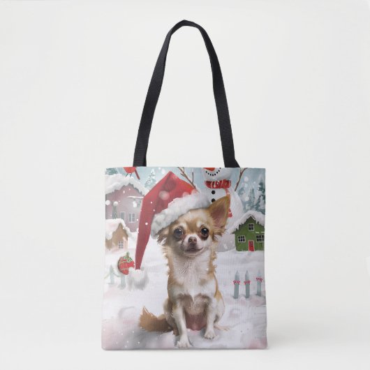 Chihuahua Winter Wonderland Christmas Joy Tote Bag (Voorkant)