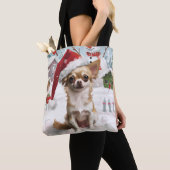 Chihuahua Winter Wonderland Christmas Joy Tote Bag (Dichtbij)
