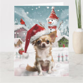 Chihuahua Winter Wonderland Kerstvreugde Kaart (Voorkant)