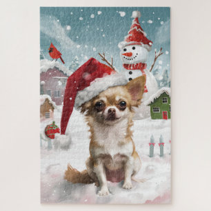 Chihuahua Winter Wonderland Kerstvreugde Legpuzzel