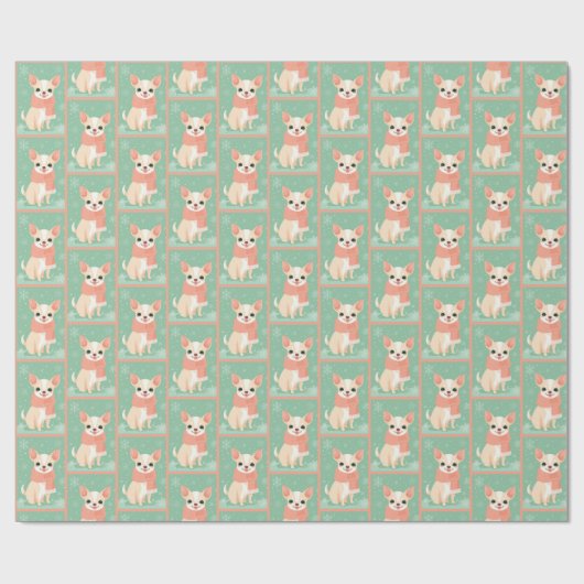 Chihuahua Winterpatroon Cadeaupapier (Vlak)